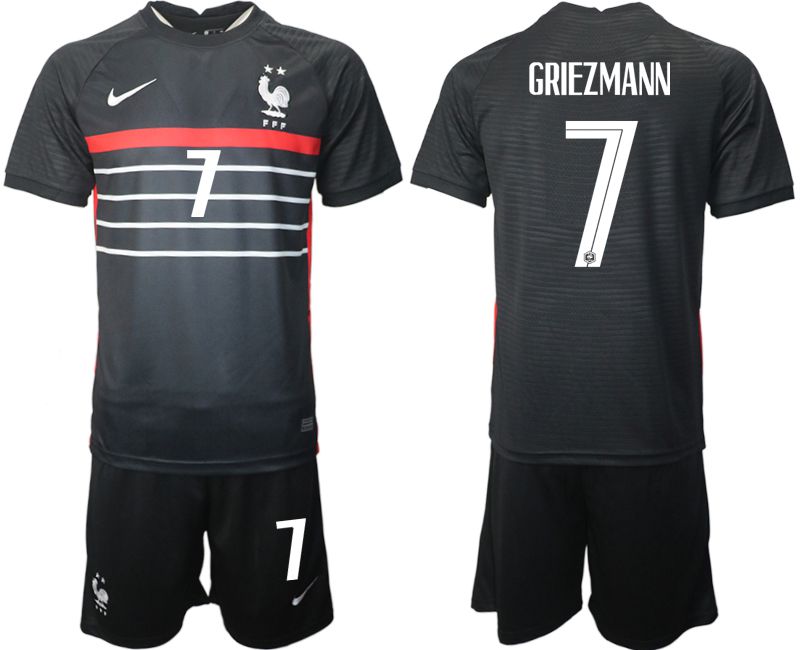 Men 2022 World Cup National Team France home black #7 Soccer Jersey
